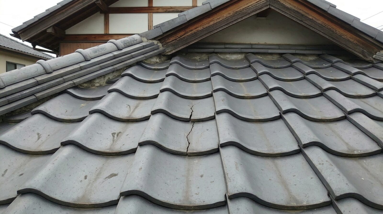 屋根瓦の割れ