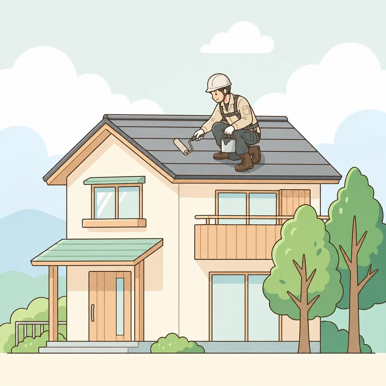 屋根塗装イラスト
